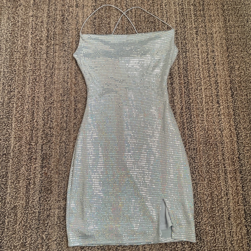 Light Blue Sequence Dress, Mini dress, brand new and in great condition